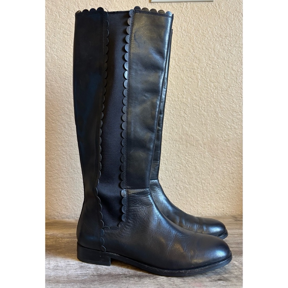 Kate Spade Rayna Black Tall Leather Boots Womens size 8.5